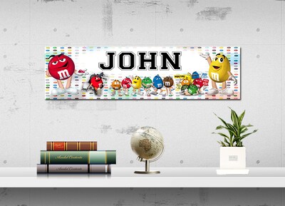 M and M - Personalized Poster with Your Name, Birthday Banner, Custom Wall Décor, Wall Art - image1